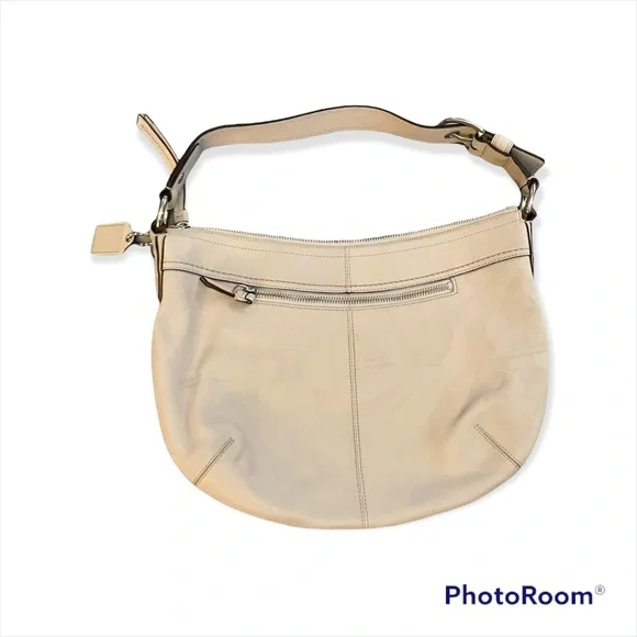 Coach Cream Pebbled Leather Hobo Handbag - Picture 2 of 4